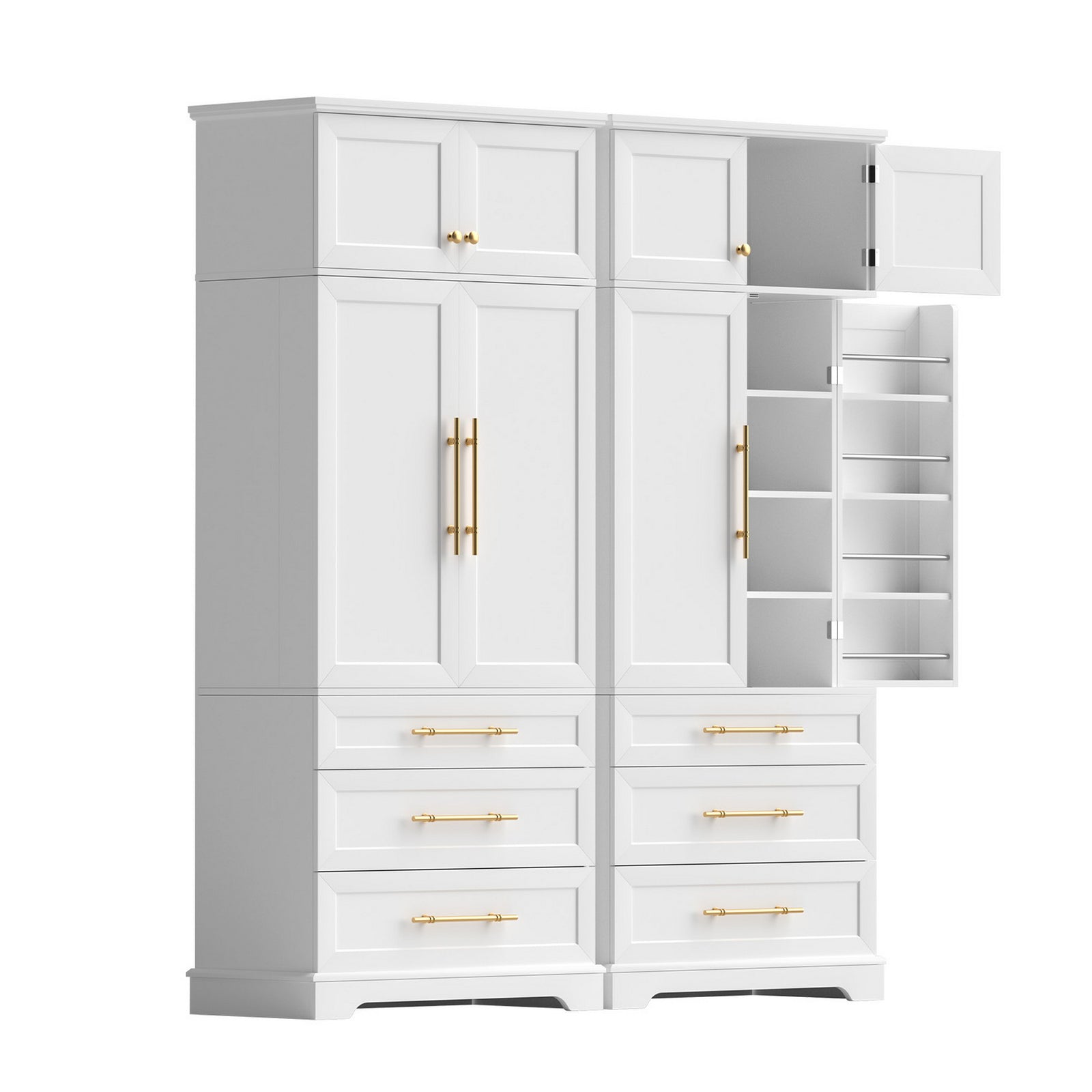 Buffet Sideboard Cabinets | 2 Pack | Kitchen Pantry Storage with Drawers & Doors