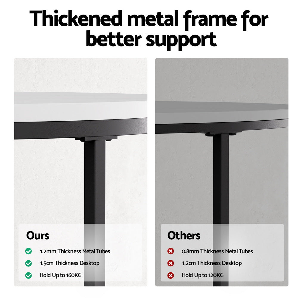 Nesting Table Set | 2pc | Marble Look Coffee Tables | Compact