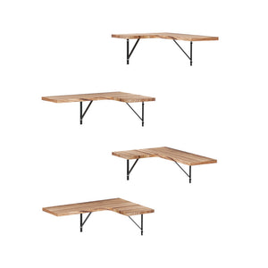 Corner Floating Shelves Set 4pc | Wall Mounted | Wood