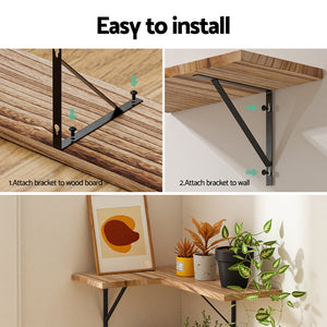 Corner Floating Shelves Set 4pc | Wall Mounted | Wood