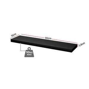 Floating Wall Shelves Set 2pc | 90cm | Black
