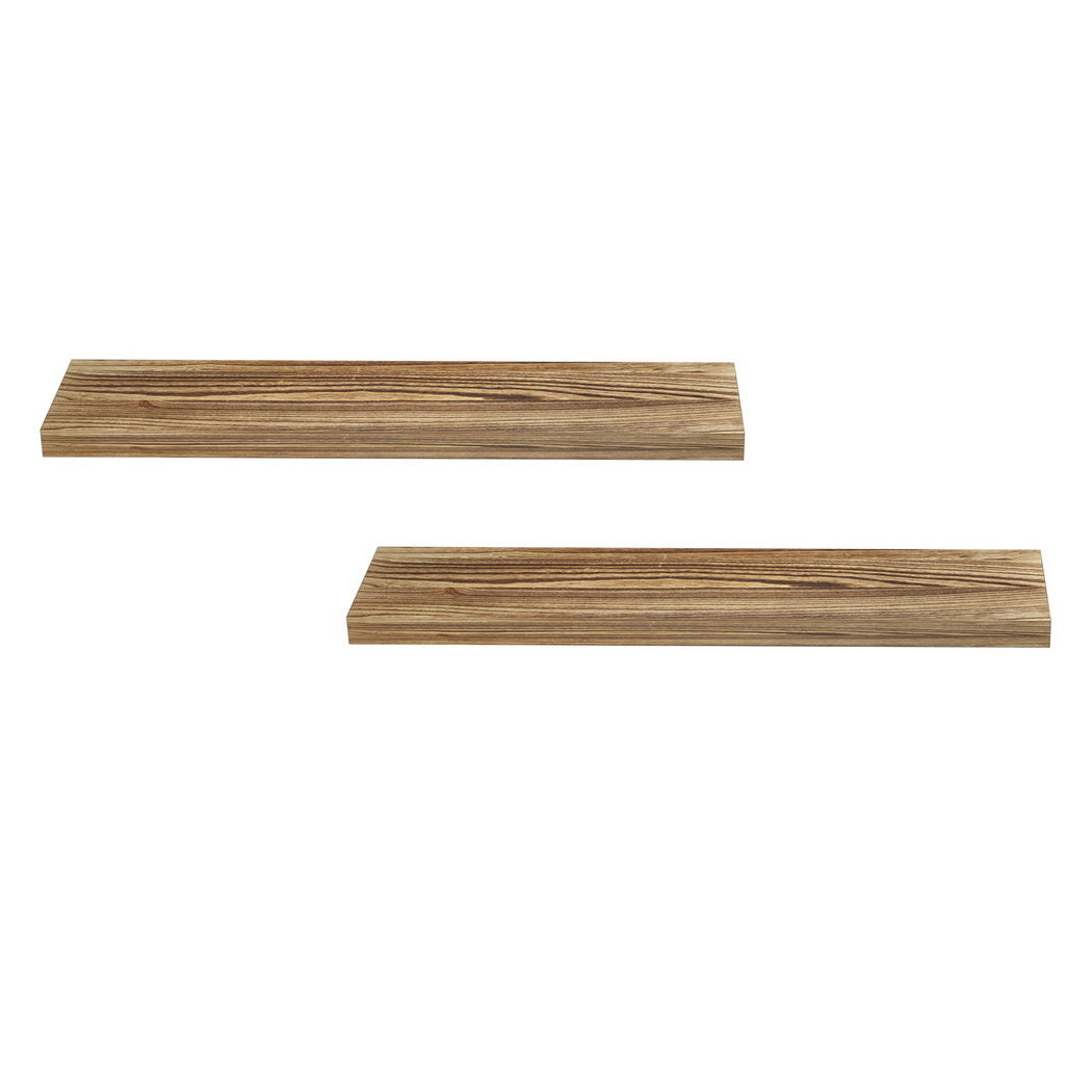 Floating Wall Shelves Set 2pc | 90cm | Wood Finish
