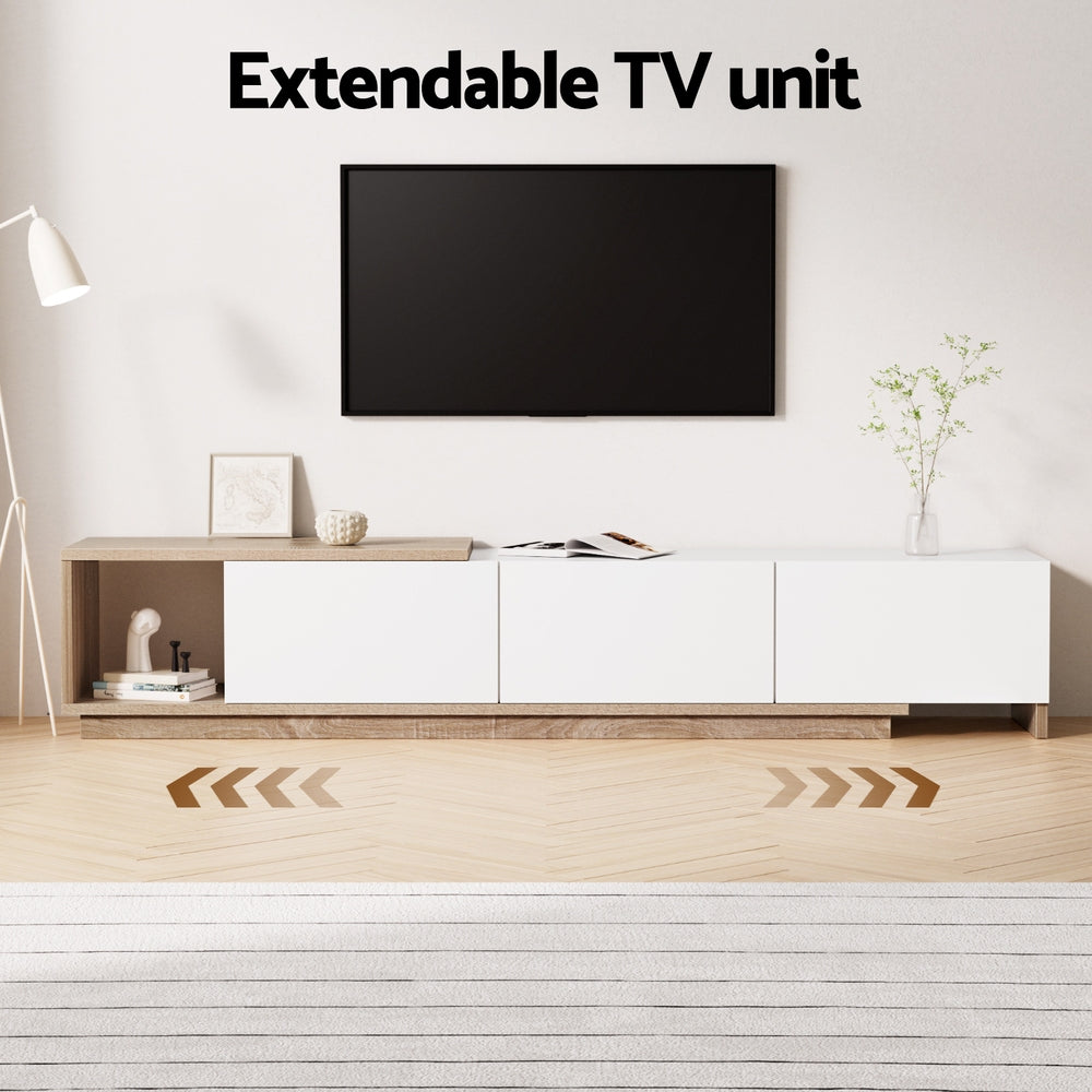 Artiss | TV Cabinet | Entertainment Unit | Extendable Design | White Oak Finish