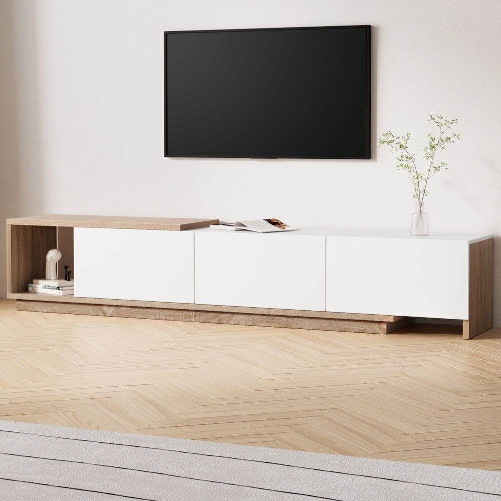 Artiss | TV Cabinet | Entertainment Unit | Extendable Design | White Oak Finish