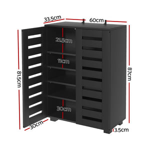 Artiss Shoe Rack Cabinet | Storage | 20 Pairs | 5-Tier | Black Alster