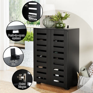 Artiss Shoe Rack Cabinet | Storage | 20 Pairs | 5-Tier | Black Alster