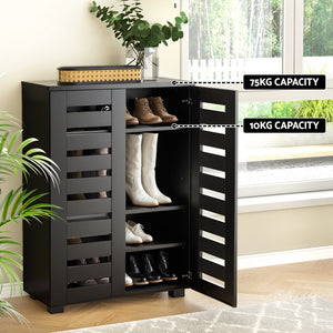 Artiss Shoe Rack Cabinet | Storage | 20 Pairs | 5-Tier | Black Alster