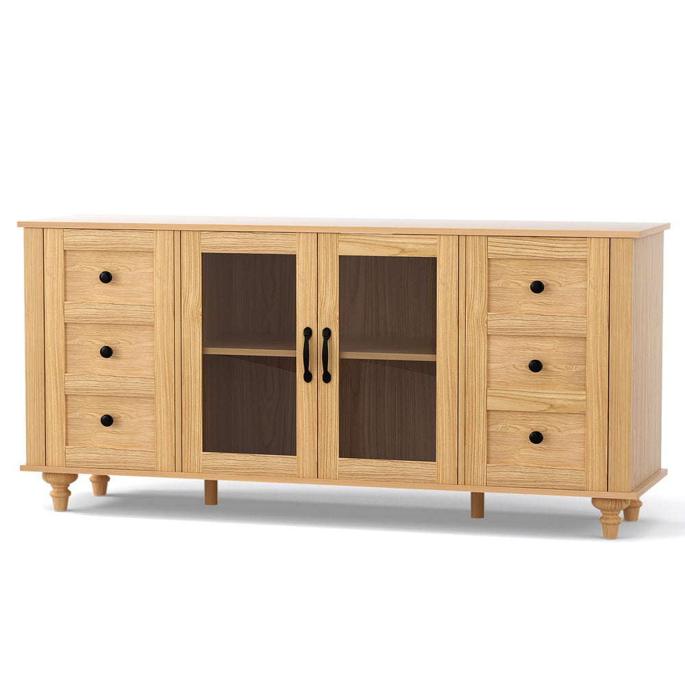 Sideboard Storage Cabinet | 150cm | Faux Drawer Detail | Pine