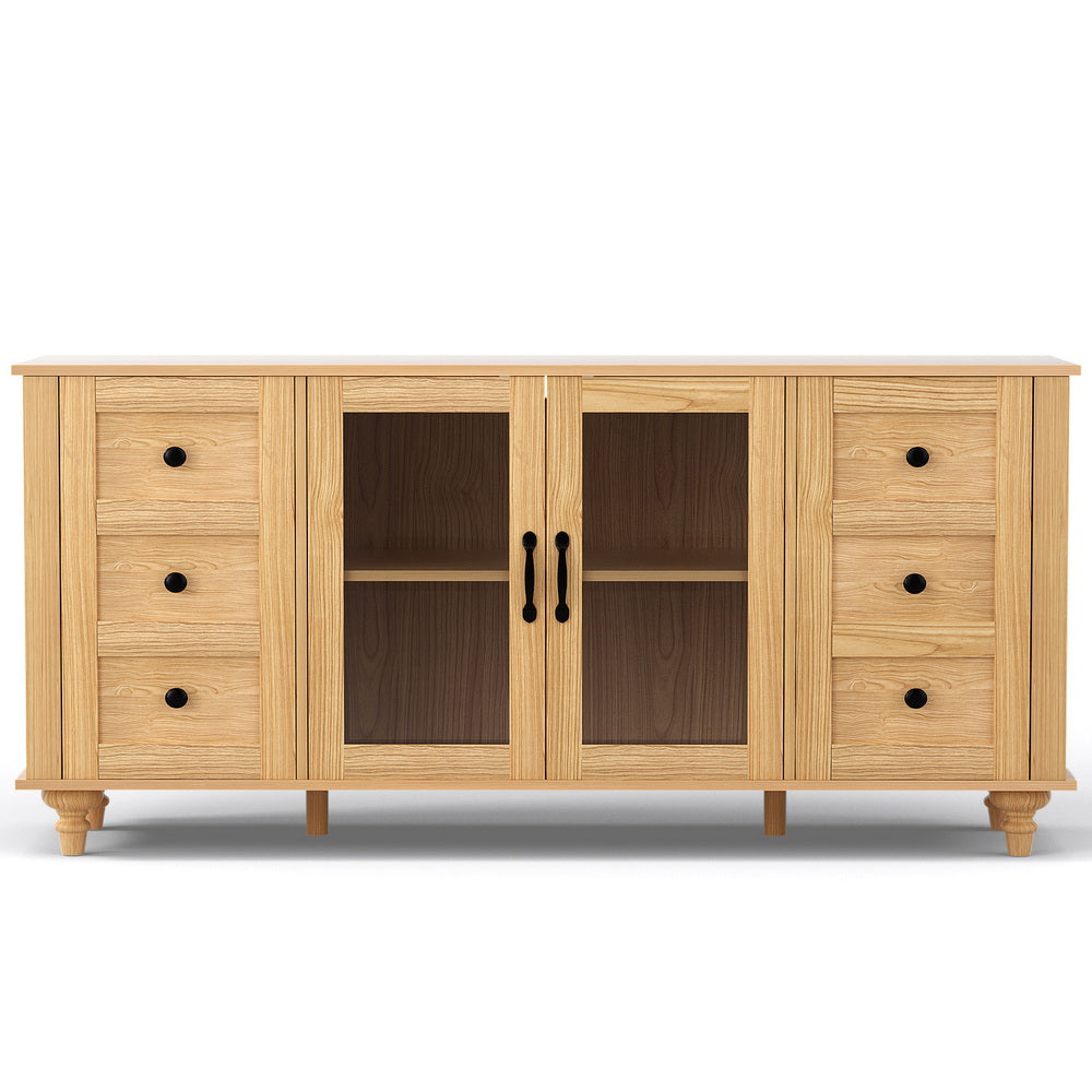 Sideboard Storage Cabinet | 150cm | Faux Drawer Detail | Pine