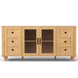 Sideboard Storage Cabinet | 150cm | Faux Drawer Detail | Pine