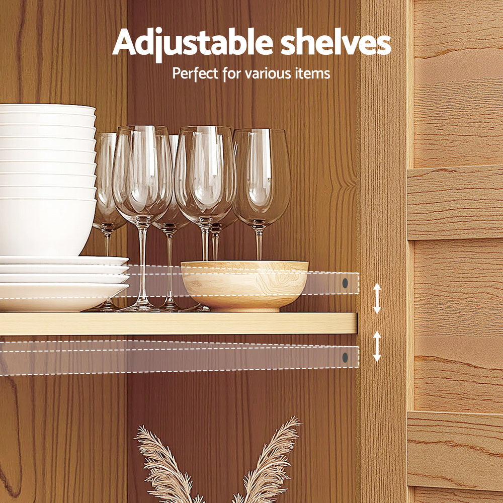 Sideboard Storage Cabinet | 150cm | Faux Drawer Detail | Pine