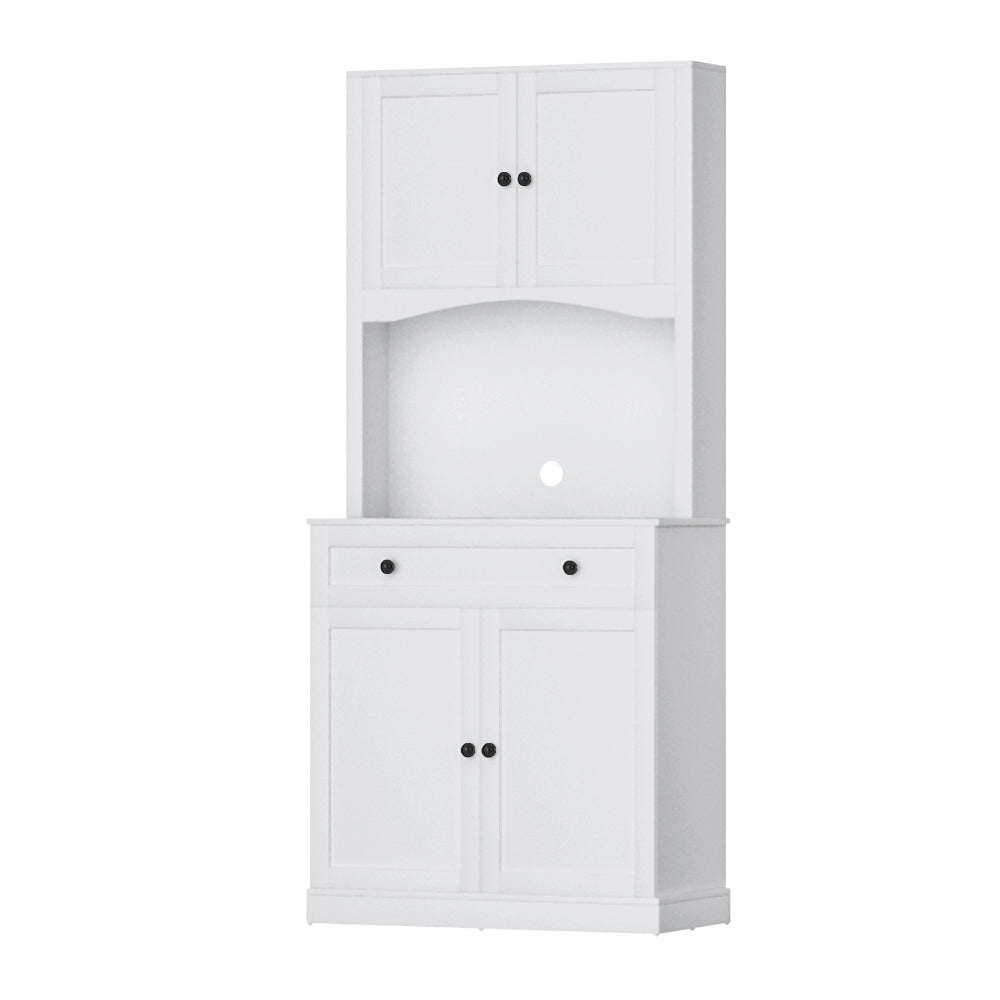 Buffet Sideboard Cabinet | Cupboard Pantry Storage | Shelves Hutch | White