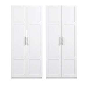 Artiss 2x Buffet Sideboard Cabinet Pantry Hutch Kitchen Storage Organiser White