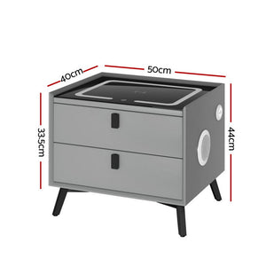 Smart Bedside Table | Wireless Charging | AIKA | Grey