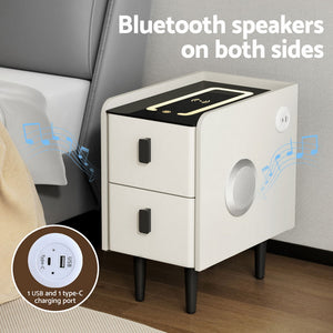 Smart Bedside Table | Wireless Charging | AIDA | White