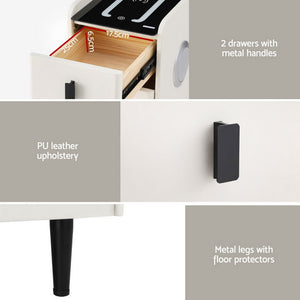 Smart Bedside Table | Wireless Charging | AIDA | White