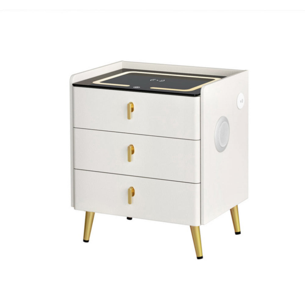 Bedside Table | Wireless Charging | ALMA | White