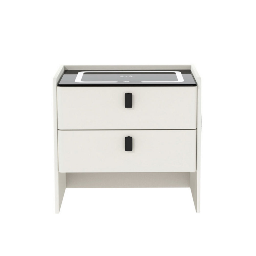 Smart Bedside Table | Wireless Charging | BESS | White
