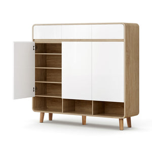 Shoe Storage Cabinet | Up To 25 Pairs | Pine & White Finish