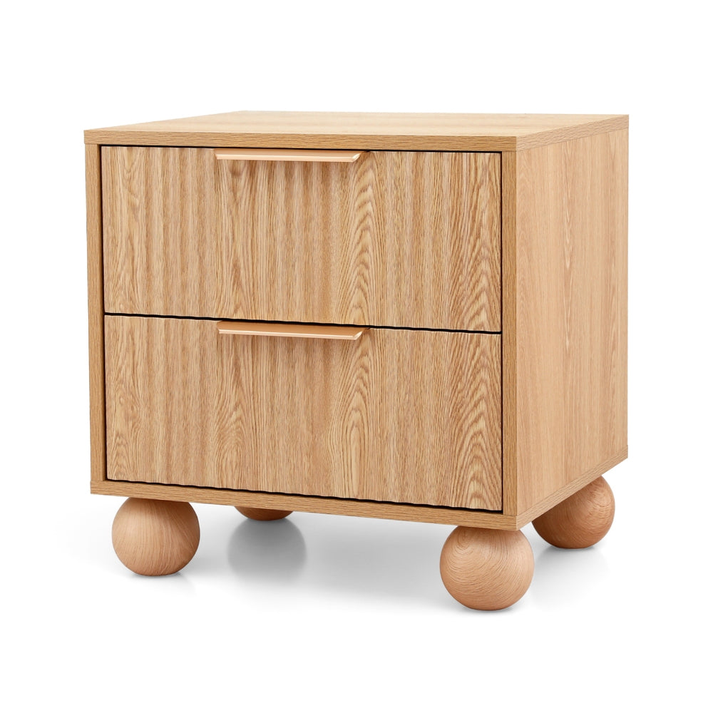 Rattan Bedside Table | 2 Drawers | Pine Finish