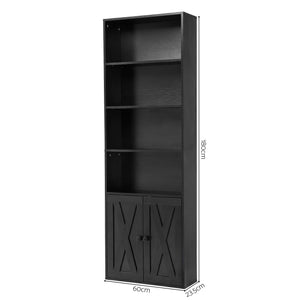 Artiss 6-Tier Bookshelf Display Cabinet Storage Black