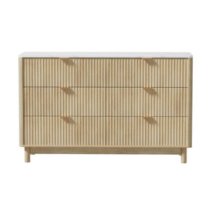 Chest of Drawers | 6-Drawer Dresser | Pine Wood Finish
