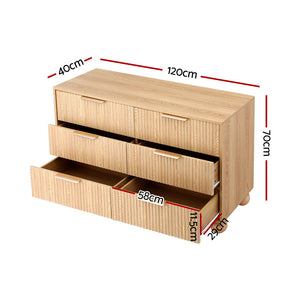 Tallboy Chest of Drawers | 6 Drawer | Pine Finish (Style 1)