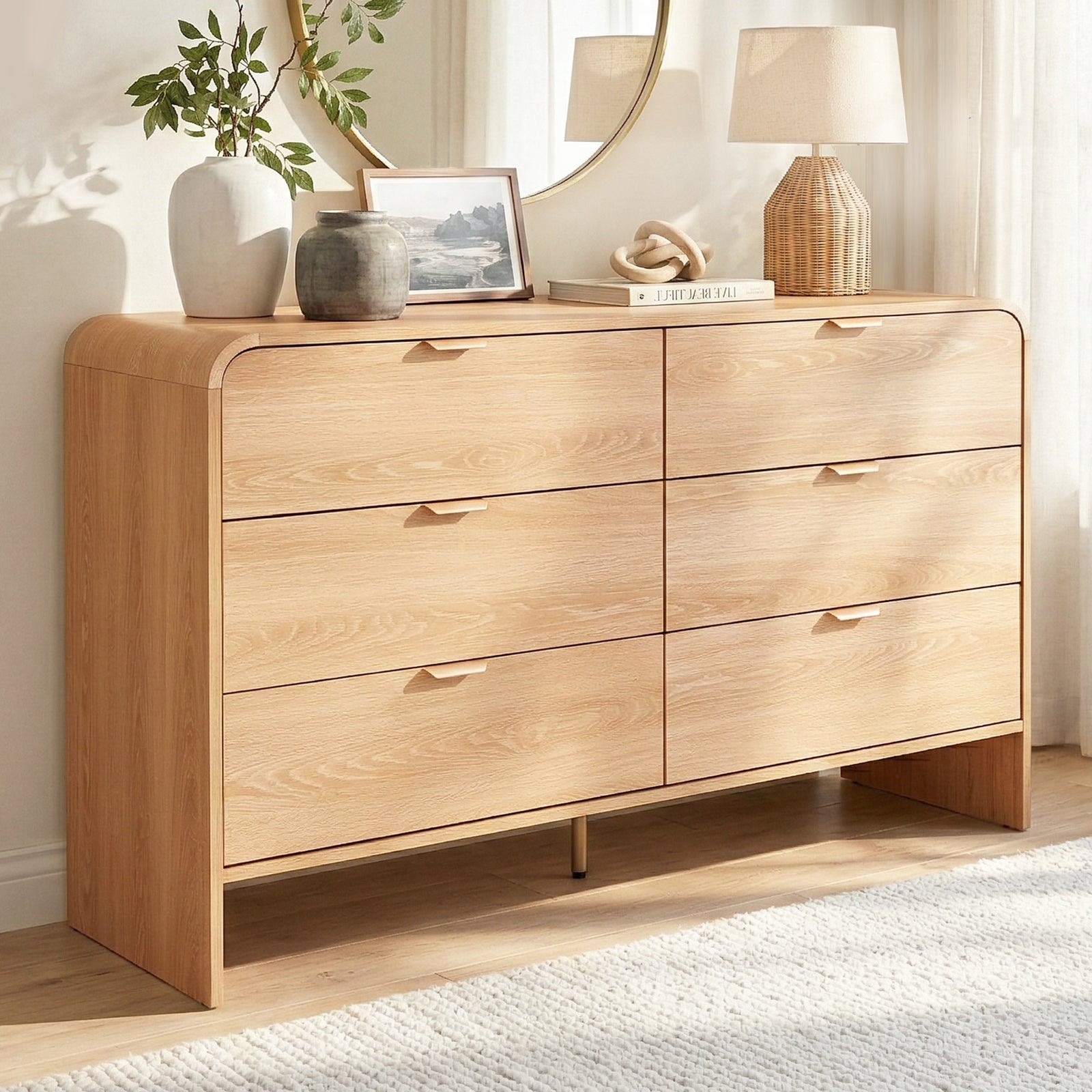 Chest of Drawers | 6 Drawer Dresser Cabinet | Pine