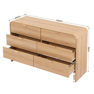 Artiss 6 Chest of Drawers Dresser Cabinet Pine