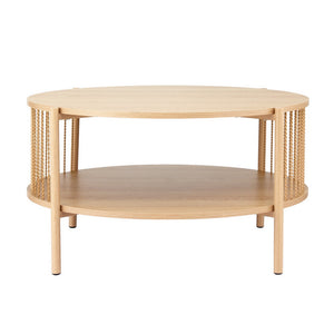 Artiss Coffee Table | 2-Tier | Round | Wood