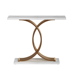 Artiss Console Table | Marble Effect | White & Gold