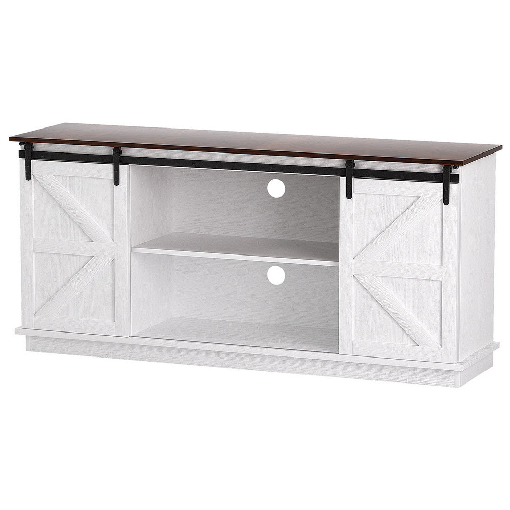 Buffet Sideboard Cabinet | Sliding Doors | Kitchen Storage | White