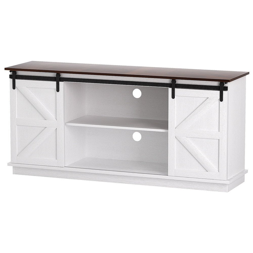 Buffet Sideboard Cabinet | Sliding Doors | Kitchen Storage | White
