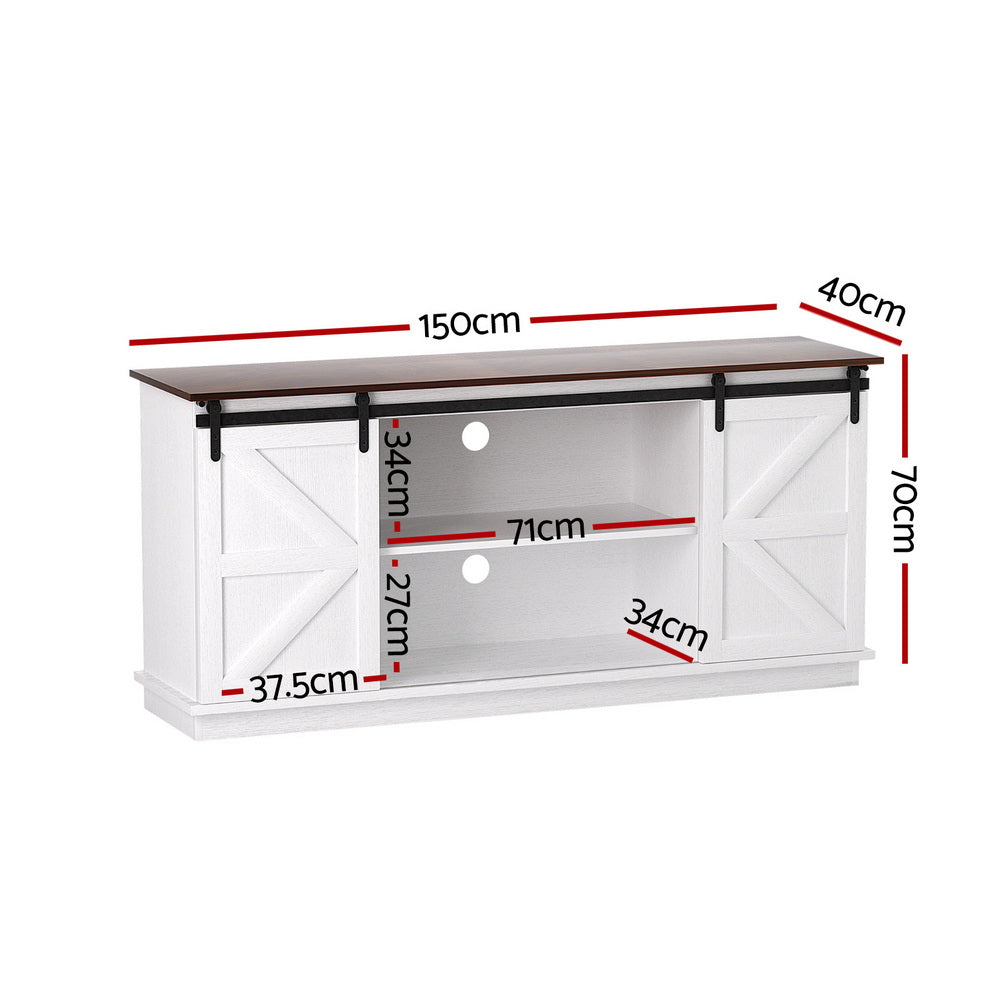 Buffet Sideboard Cabinet | Sliding Doors | Kitchen Storage | White