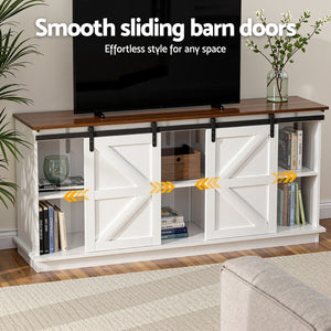 Buffet Sideboard Cabinet | Sliding Doors | Kitchen Storage | White