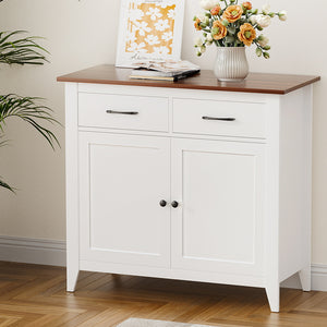 Hallway Sideboard Cabinet | Storage Cupboard | 2 Drawers | White
