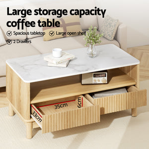 TV Unit & Coffee Table Set | Storage Drawers | Pine Finish