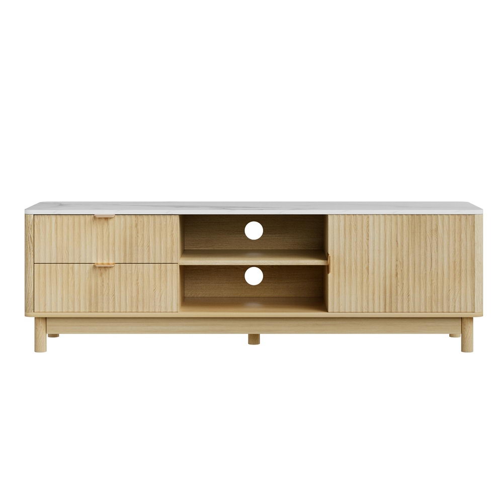 TV Unit 150cm | Entertainment Cabinet with Drawer & Shelf | Pine Wood