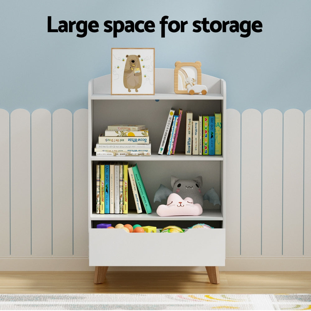 Bookshelf | 3 Tiers | Storage Bookcase | Toys Organizer Drawer