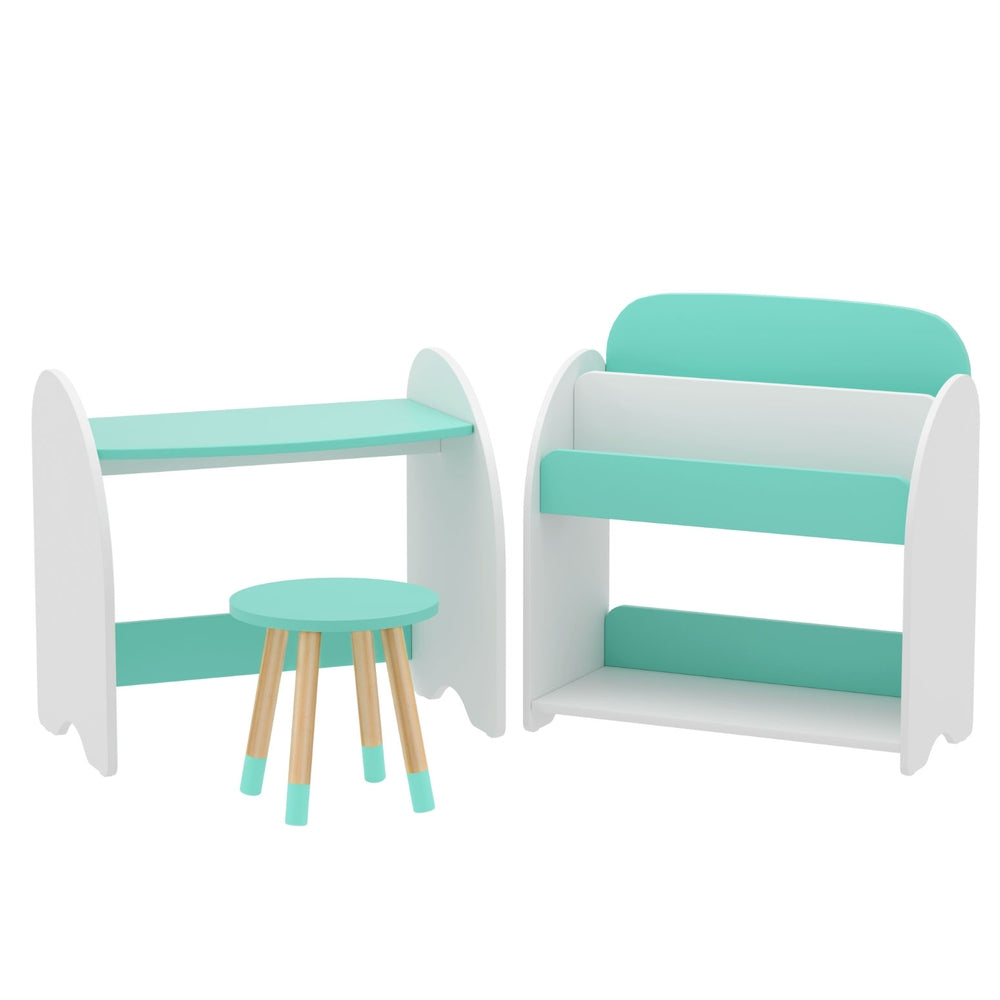 Kids Bookshelf 2 In 1 Table Chair Set | Bookcase Toys Shelves