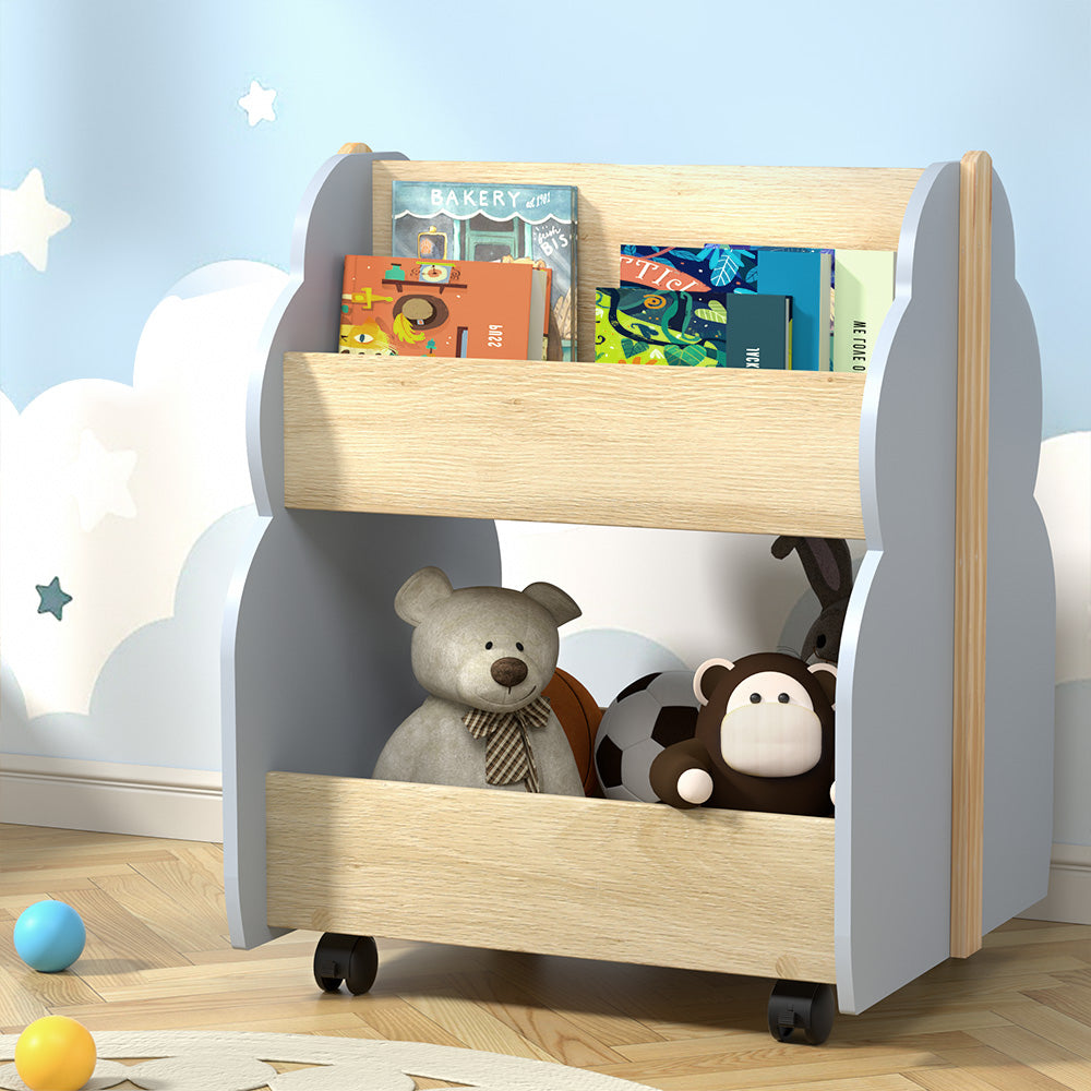Toy Box Bookshelf | Storage Bookcase Organizer | Display Shelf