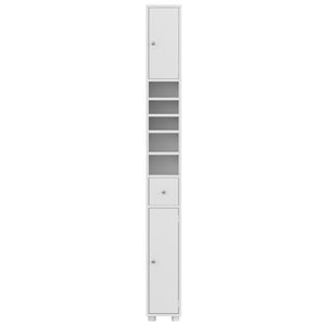 Bathroom Storage Cabinet | 180cm Tall Slim Floor Cupboard | Toilet Narrow Linen Tower