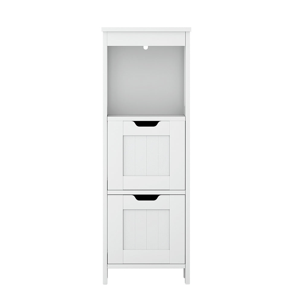 Bathroom Storage Cabinet | 89CM Floor Cupboard | Toilet Drawer Bedroom Organizer | White