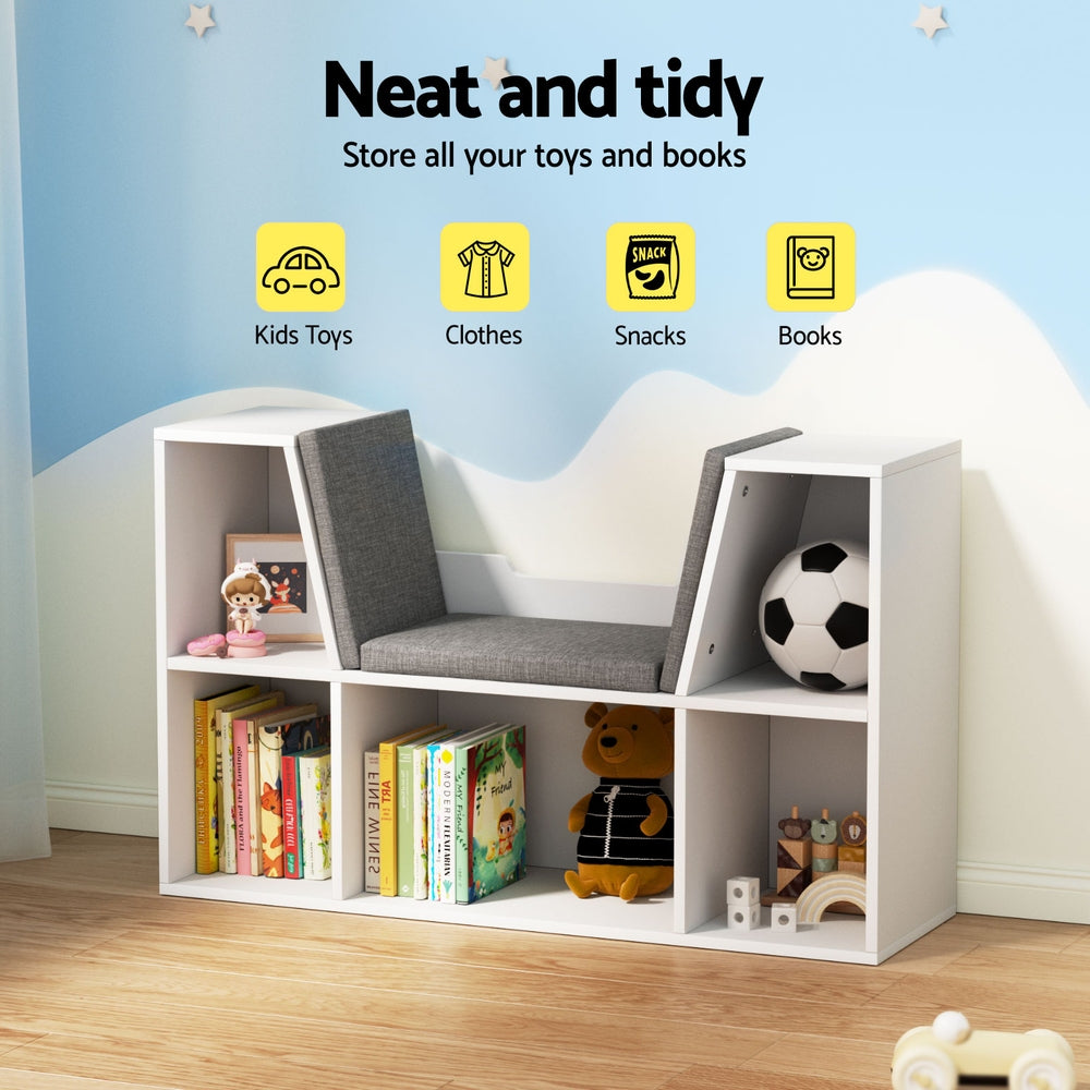 Kids Bookshelf Bookcase | Toys Box Shelves Storage Cabinet