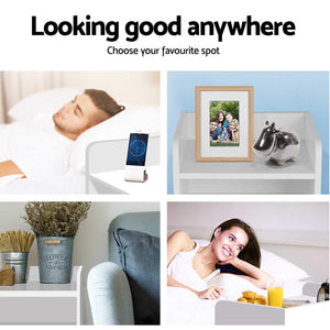 Artiss Bedside Tables | 2X | FARA | 1 Drawer with Shelf | White