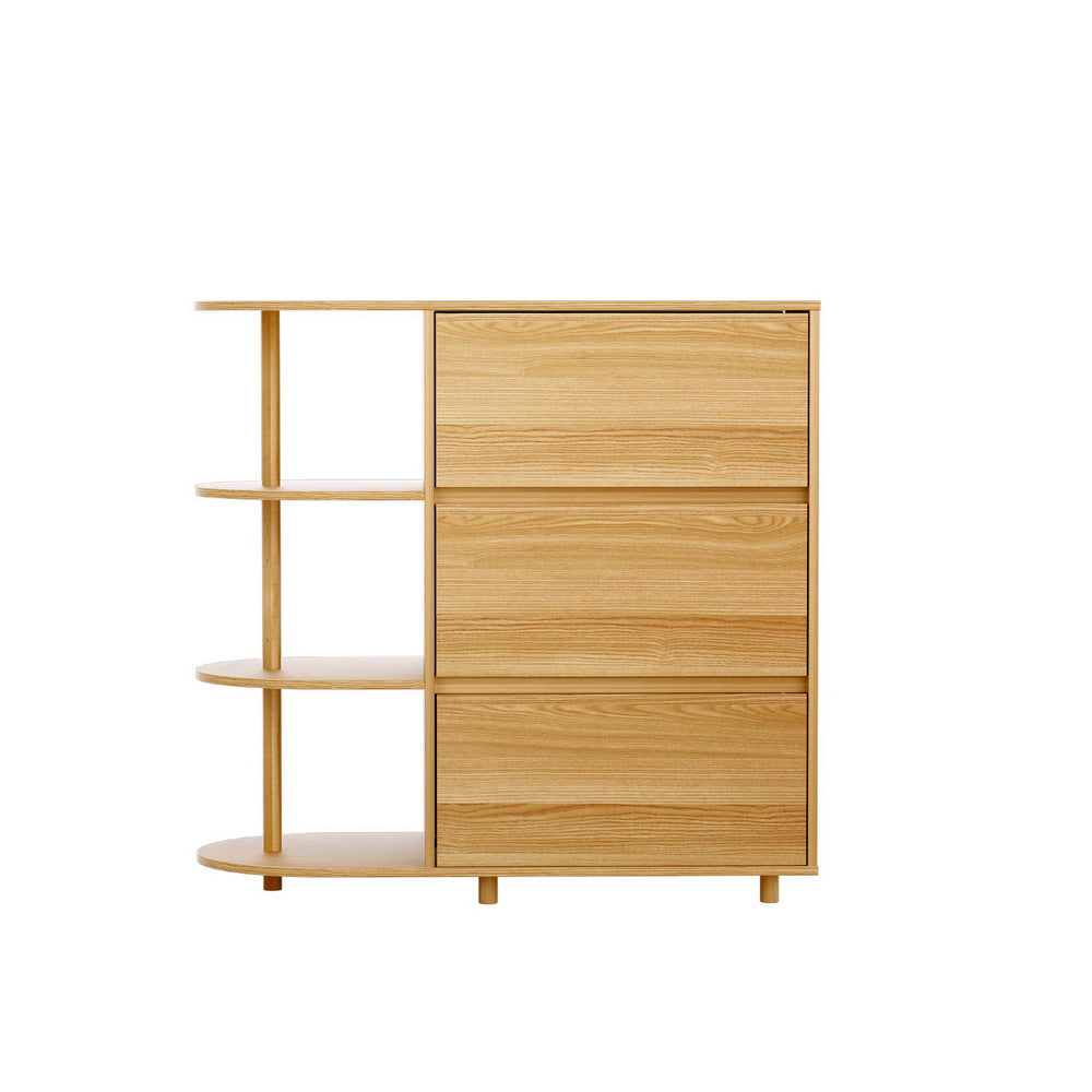 Chest of Drawers | 3-Drawer Storage Cabinet | 3 Shelves | Pine Wood Finish