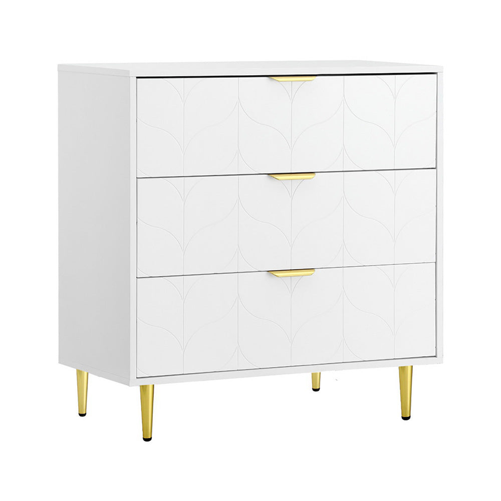 Artiss Chest of Drawers | 3 Drawer Lowboy Cabinet | White