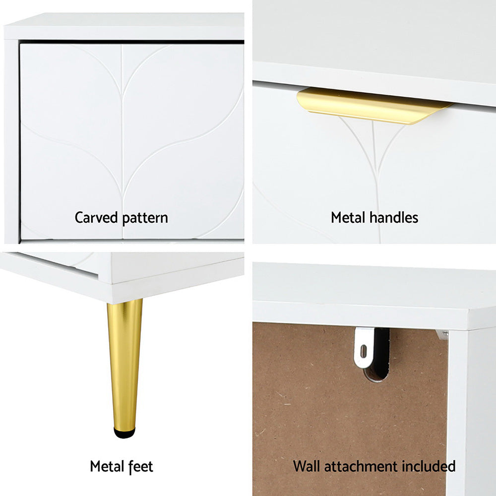 Artiss Chest of Drawers | 3 Drawer Lowboy Cabinet | White