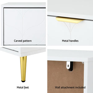 Artiss Chest of Drawers | 3 Drawer Lowboy Cabinet | White