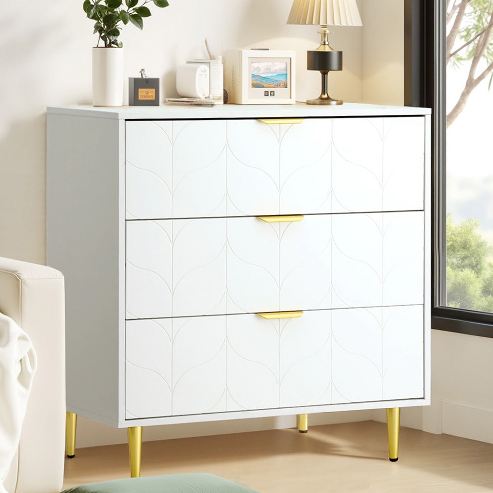 Artiss Chest of Drawers | 3 Drawer Lowboy Cabinet | White